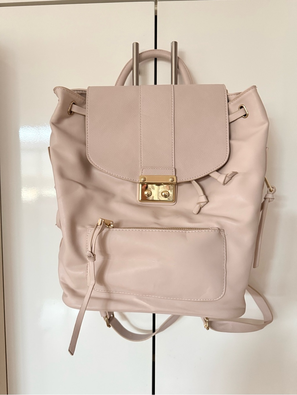 Women's Blush Pink Backpack with Gold Hardware